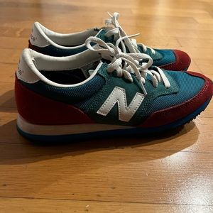Green & maroon new balance sneakers